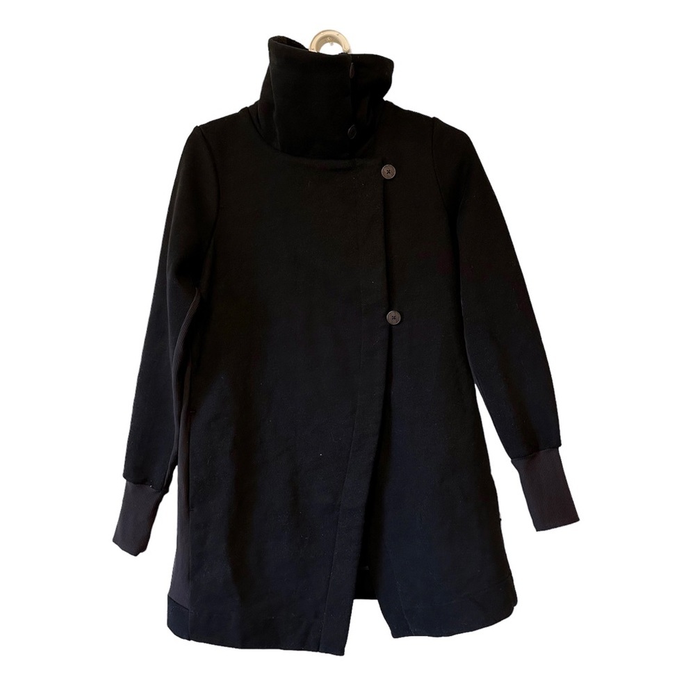 Lululemon Lab Black Yumi Asymmetrical Sweater Wrap New Size 4 - Picture 1 of 13